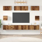 vidaXL Ensemble de meubles TV 8 Pièces Bois ancien Bois d'ingénierie