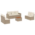 vidaXL Salon de jardin avec coussins 8 Pièces beige résine tressée