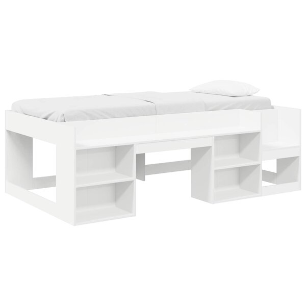 vidaXL Cadre de lit pour enfants avec rangement Blanc 75 x 190 cm
