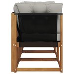 vidaXL Canapé d’extérieur milieu et coin avec coussin 3 Pièce Naturel