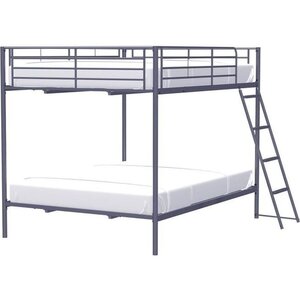 Lits superposés en métal dark grey ALICE avec sommiers inclus 2 x 140 x 190 cm