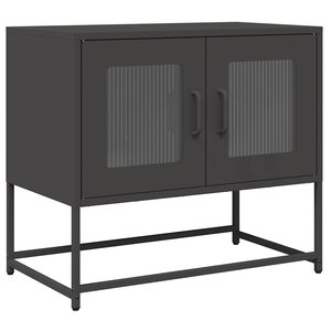 vidaXL Meuble TV noir 68x39x60 5 cm acier laminé à froid