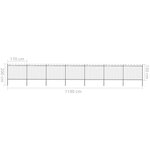 Vidaxl clôture de jardin avec dessus en cerceau acier 11 9x1 5 m noir