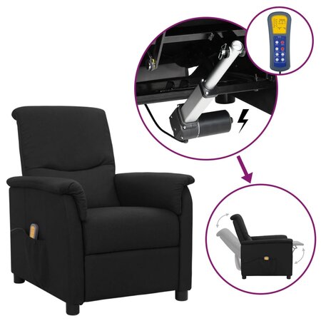 vidaXL Fauteuil de massage Noir Tissu