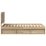 vidaXL Cadre de lit Chêne Sonoma 90 x 200 cm Bois de pin massif