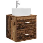vidaXL Vanité de lavabo mural Bois ancien 49 5 x 44 5 x 65 cm