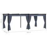 Vidaxl tonnelle avec rideaux 3x6 m anthracite acier