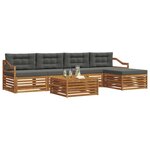 vidaXL Ensemble de canapés d'extérieur 6 Pièces Naturel et Anthracite