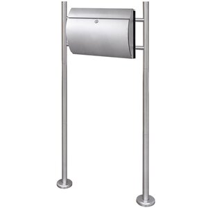 Boite aux lettres design contemporain acier inoxydable sur pieds 120 cm