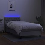 vidaXL Sommier à lattes de lit avec matelas et LED Gris clair 90x190cm