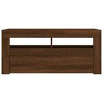 vidaXL Meuble TV avec lumières LED Chêne marron 90x35x40 cm