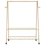 vidaXL Porte-vêtements et étagères roulettes 132x45 5x155 5cm bambou
