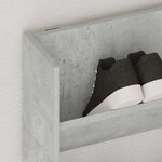 vidaXL Armoire à chaussures murale Gris béton 80x18x90 cm Aggloméré
