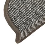 vidaXL Tapis d'escalier 15 pièces 56 x 17 x 3 cm Gris Demi-rond
