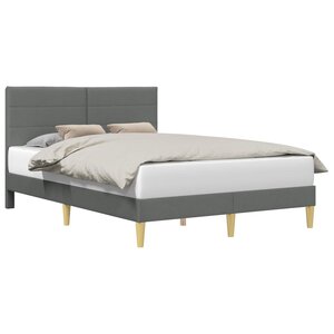 vidaXL Cadre de lit avec tête de lit Gris foncé 160 x 200 cm Tissu