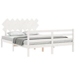 vidaXL Cadre de lit sans matelas blanc bois de pin massif