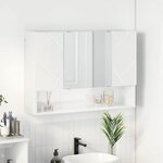 vidaXL Armoire Miroir de Salle de Bain Blanc brillant 80 x 17 x 55 cm