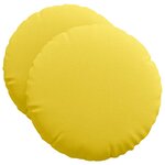 vidaXL Coussins de siège 2 Pièces Jaune clair Ø50 x 19 cm tissu