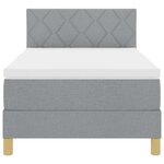 vidaXL Lit à ressorts avec coussin Gris clair 100 x 200 cm tissu
