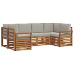 vidaXL Ensemble de canapés d'extérieur 6 pc Gris Naturel et Clair
