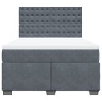 vidaXL Sommier à lattes de lit et matelas Gris foncé 160x200cm Velours