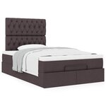 VidaXL Cadre de lit ottoman avec matelas marron foncé 120x190 cm tissu