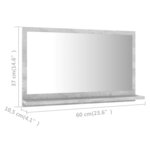 vidaXL Miroir de salle de bain Gris béton 60x10 5x37 cm Aggloméré