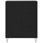 vidaXL Buffet haut Noir 69 5x34x180 cm Bois d'ingénierie