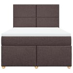vidaXL Sommier à lattes de lit avec matelas Marron foncé 140x200 cm