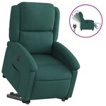 vidaXL Fauteuil inclinable électrique vert foncé tissu