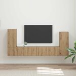 vidaXL Ensemble meuble TV 4 Pièces Chêne artisanal Bois d'ingénierie