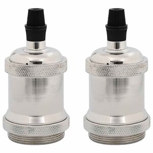 vidaXL Douilles de lampe 2 Pièces nickel satiné E27