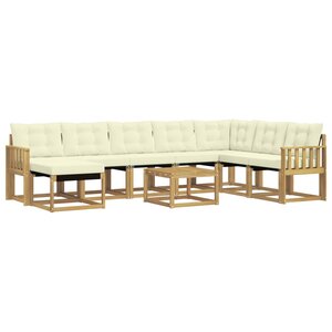 vidaXL Ensemble de canapés d'extérieur 9 pc Blanc et crème