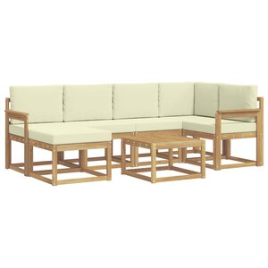 vidaXL Ensemble de canapés d'extérieur 7 pc Blanc et crème