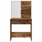vidaXL Ensemble de coiffeuse avec LED vieux bois bois d'ingénierie