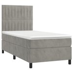 vidaXL Sommier à lattes de lit et matelas Gris clair 90x200 cm Velours