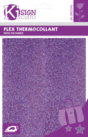 Tissu thermocollant pailleté Violet clair