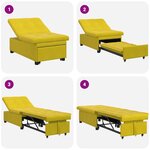 vidaXL Canapé-Lit Jaune 194 x 67 x 82 cm Velours