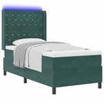vidaXL Lit à ressorts avec matelas Vert foncé 100 x 200 cm Velours