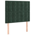 vidaXL Tête de lit à LED Vert foncé 90x5x118/128 cm Velours