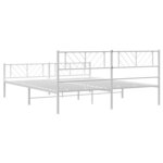 vidaXL Cadre de lit métal sans matelas et pied de lit blanc 193x203 cm