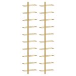 vidaXL Casier à vin mural pour 10 bouteilles 2 Pièces Doré Métal