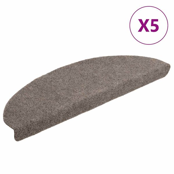 vidaXL Tapis autoadhésifs de marches 5 Pièces Crème 65x21x4 cm Aiguilleté