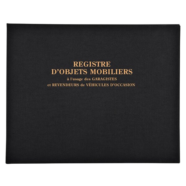 Registre 24x32cm Objets Mobiliers - Spécial Garagistes 100 Pages - Noir - Exacompta