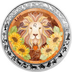 Monnaie LEO Aquarelle Zodiac 1 Oz Argent 5 Cedis Ghana 2026