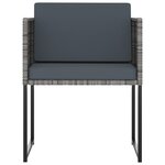 vidaXL Salon de jardin 9 Pièces avec coussins Résine tressée Gris