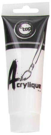 Peinture acrylique mate blanche tube 75 ml