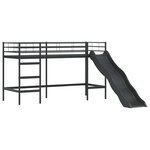 vidaXL Lit mezzanine pour enfants Noir 99 5 x 190 cm Métал