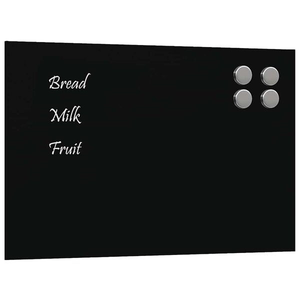 vidaXL Tableau noir magnétique mural Noir 40x30 cm Verre trempé