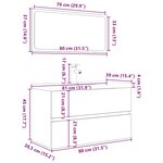 vidaXL Ensemble de meubles salle de bain 3 Pièces bois d'ingénierie